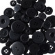 Black Buttons in Mixed Sizes - 100g Bag